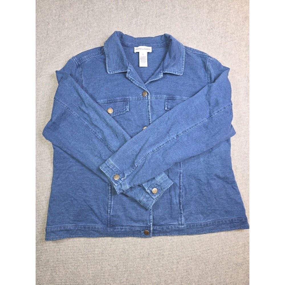 Drapers & Damons Denim Jean Jacket Womens Size XL Button Down Blue